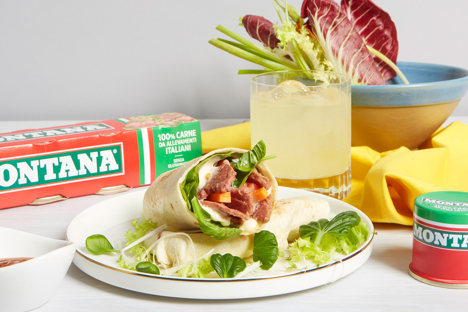 Wrap con carne in gelatina e salsa agrodolce